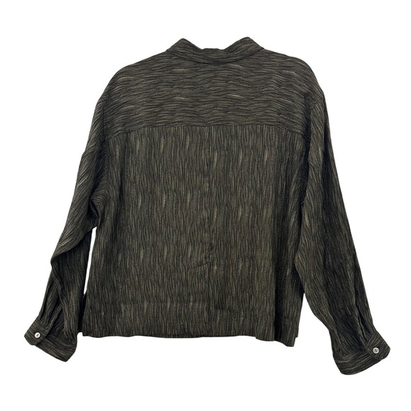 Chico's Textured Button Down Top Shirt Long Sleeve Relaxed Fit Size 3 - Picture 7 of 8